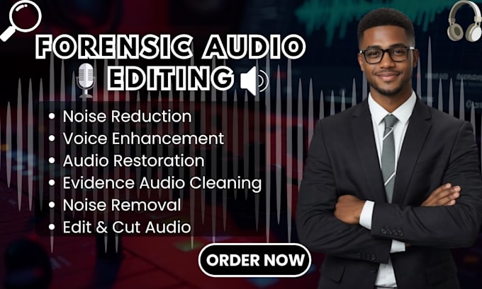 do forensic audio editing, cleanup, background noise removal, echo