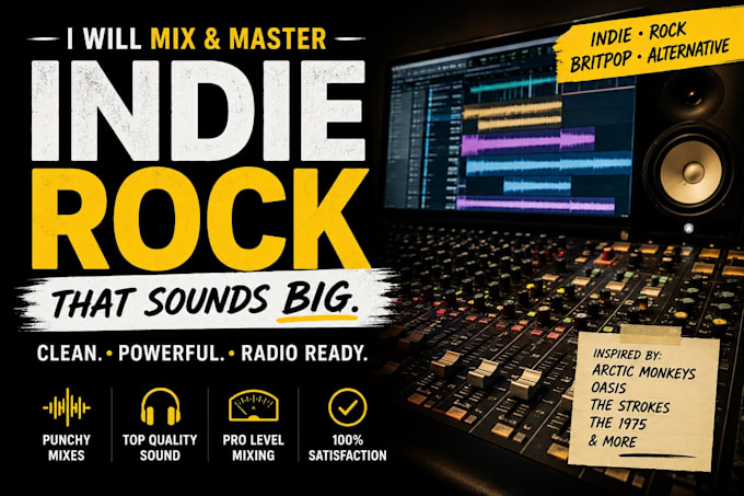 professionally mix and master your indie rock song