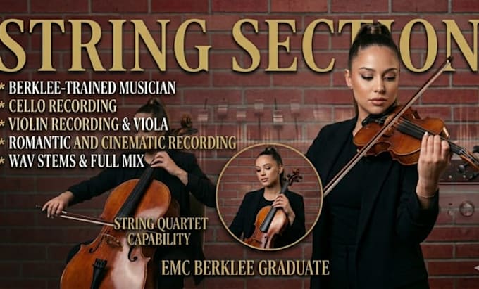 do live string section recording violin viola cello for romantic classical music
