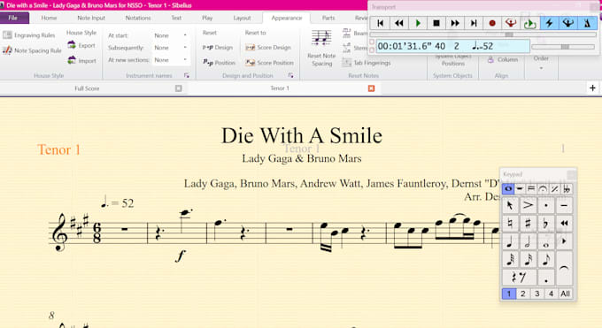 transcribe audio to music notation