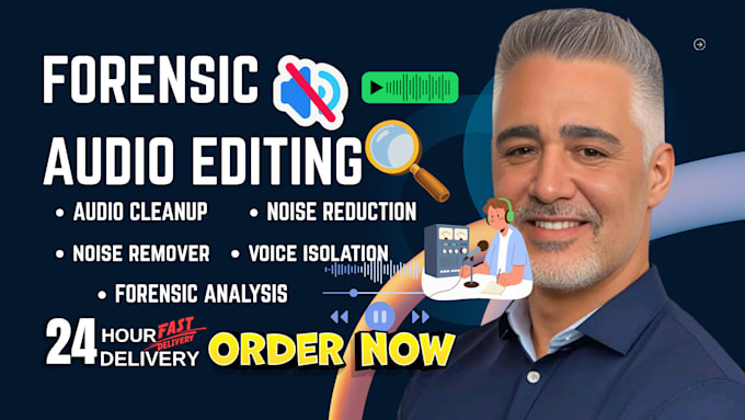 do forensic audio editing, audio cleanup, detect background voice, noise remover