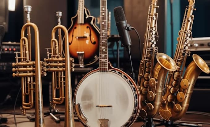 record pro brass horn section trumpet saxophone mandolin banjo for country music