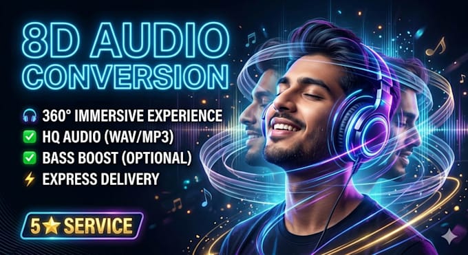 make 8d audio remix for your youtube channel or personal object