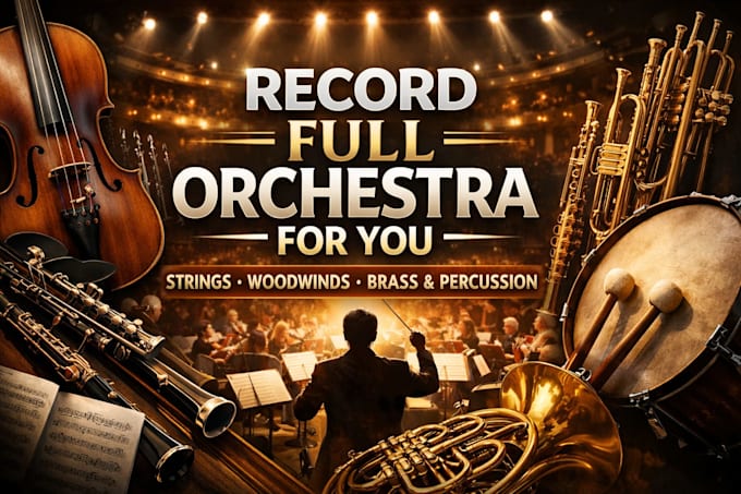 record full orchestra for you strings, woodwinds, brass and percussion