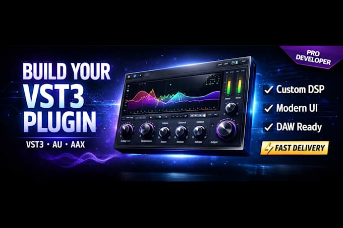 develop a professional vst3 audio plugin with custom dsp and modern UI