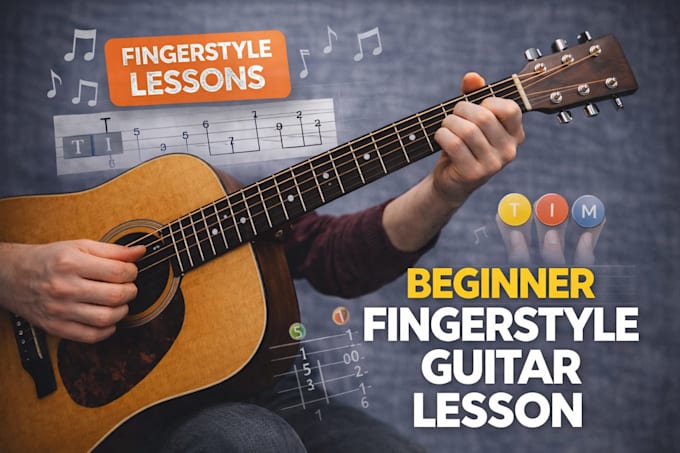 create a beginner fingerstyle guitar lesson