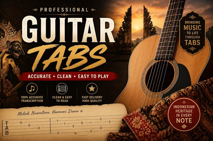 professionally music transcribe any song into tab guitar pro