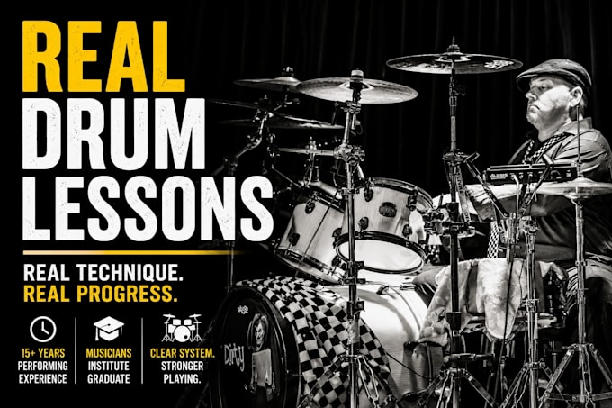 give online drum lessons with real technique