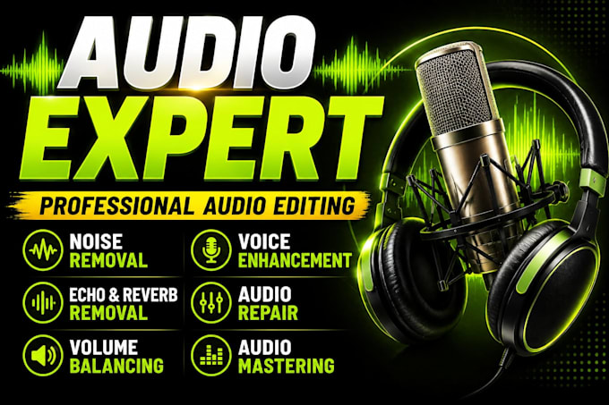 professionally enhance audio, remove noise, fix bad sound and improve voices