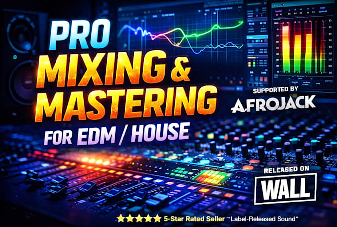 professionally mix and master your edm track, 5star rated, afrojacks label