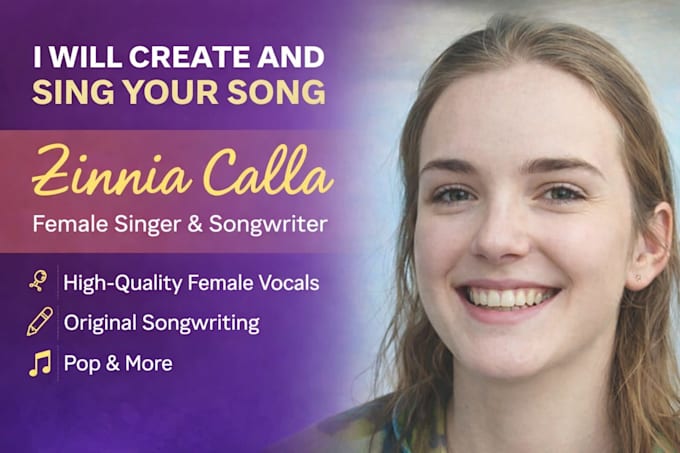 Create and sing your song female singer songwriter vocalist by Zinniaca ...