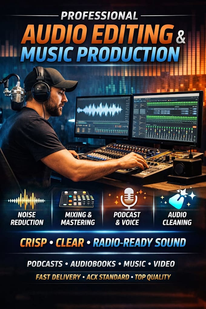 do audio and music editing, cleaning, mixing and mastering