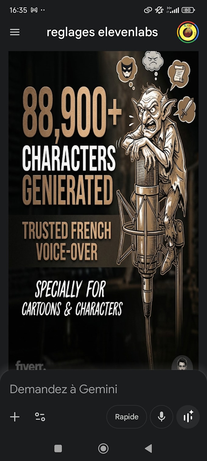 record a creative accented cartoon or character voice