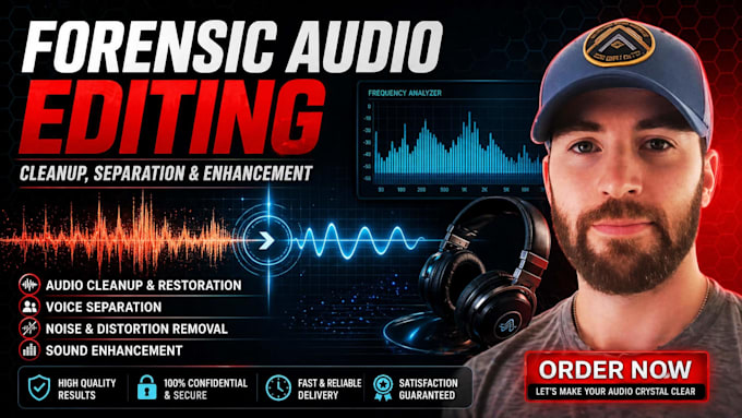 do forensic audio editing, cut cleanup, enhance, remove background noise, echo