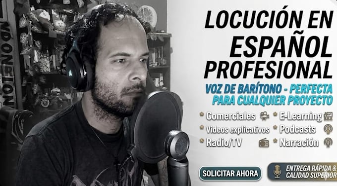 record a professional voice over with a deep baritone voice