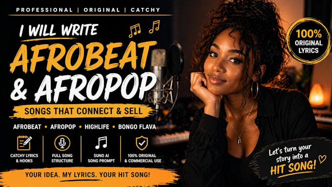 write a catchy afrobeat, afropop or highlife song