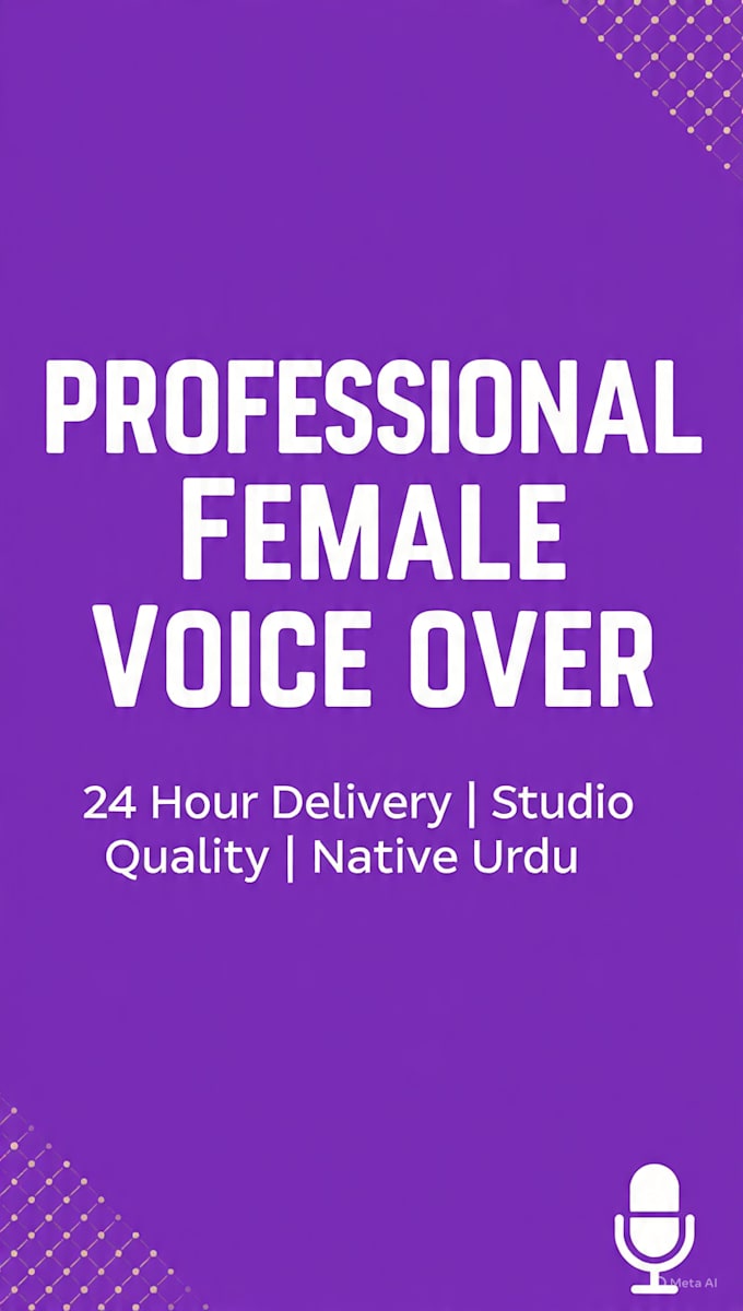 record a professional female urdu voice over