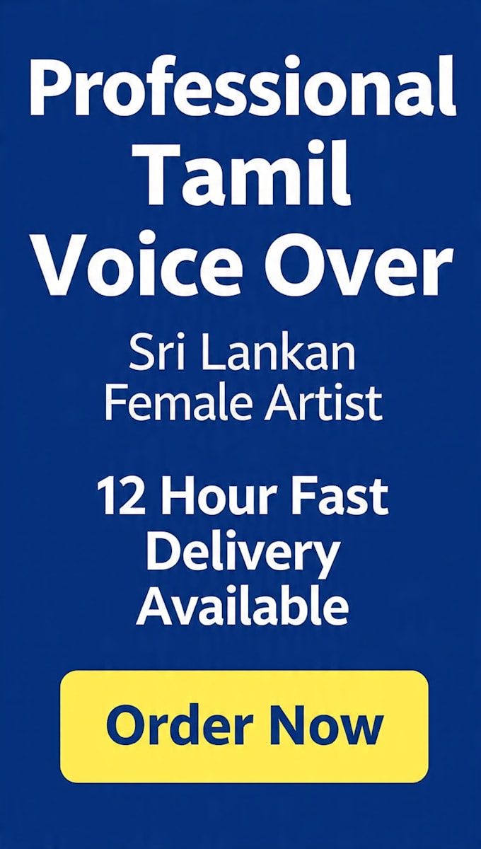 record a professional female tamil voice over