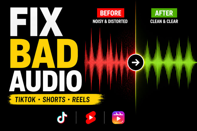 fix bad audio for reels, tiktok and ads