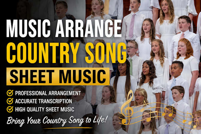 arrange, compose children choir orchestra, country song, choir sheet arrangement