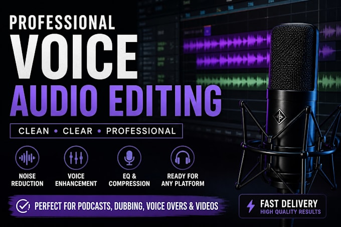 professionally edit and clean your voice audio