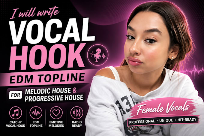 create edm topline vocal hook for melodic house or progressive house