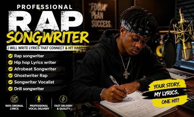 ghostwrite and record rap, drill, trap or afrobeat songs
