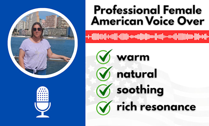 record a natural, warm american female voiceover