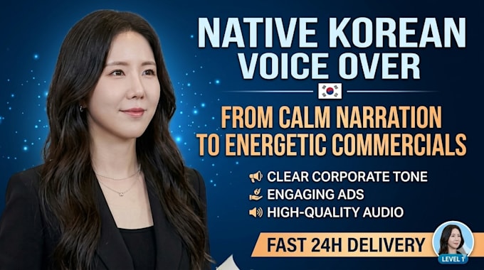 provide professional native korean voice over