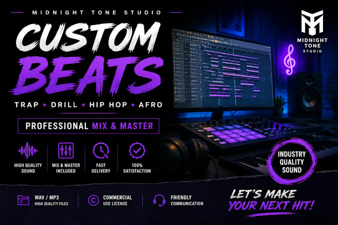 make a professional trap drill or hip hop beat