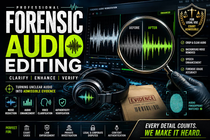 do forensic audio editing enhancement and noise reduction