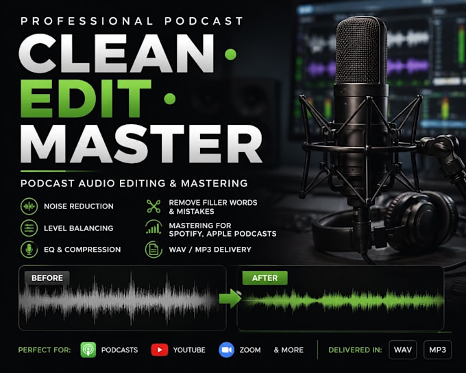 professionally complete podcast audio cleanup