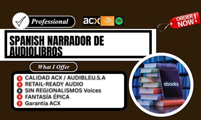 record spanish audiobook narration for acx standard audible neutral male accent