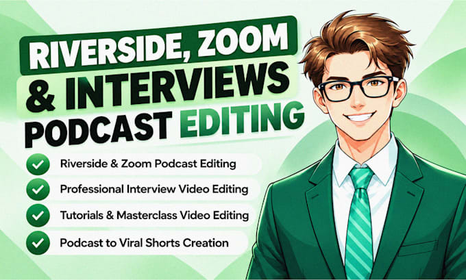 edit podcast video, zoom, riverside fm or interview video