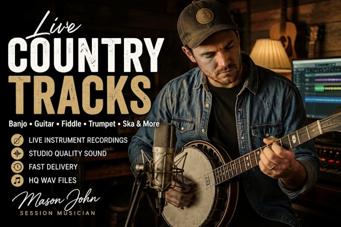 record authentic country banjo and fiddle tracks