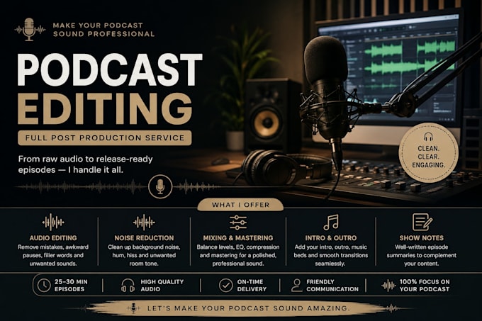 provide full podcast post production services