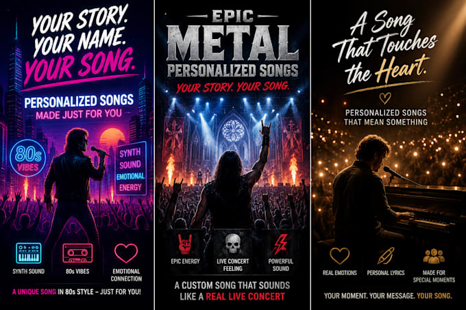 create an epic personalized gothic metal concert song