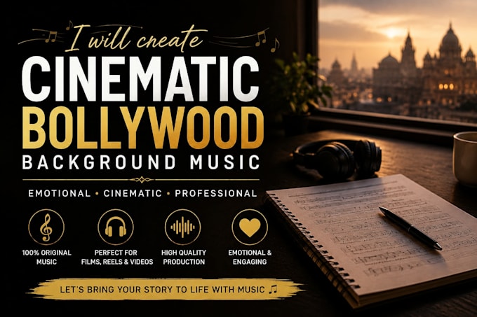 create cinematic bollywood background music