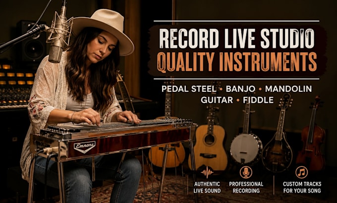 record live studio quality instruments like pedal steel banjo mandolin guitar