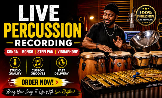 record percussion conga steelpan vibraphone for your song