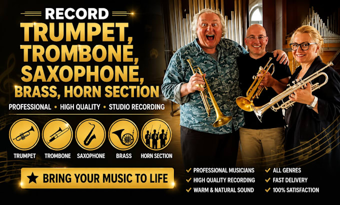 record trumpet, trombone, saxophone, brass, horn section