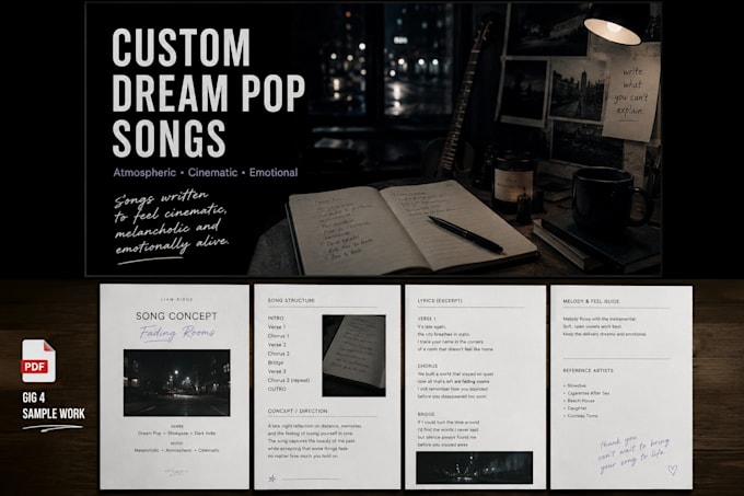 write custom dream pop and shoegaze songs