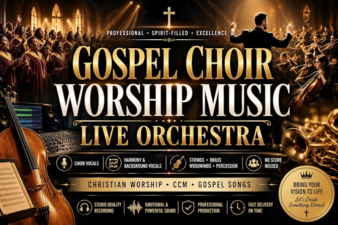 record full orchestra for strings, woodwinds, brass and percussion
