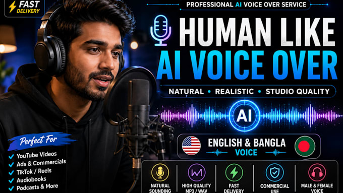 create a realistic ai voice over