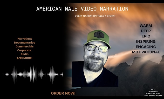 record your american male documentary voice over narration