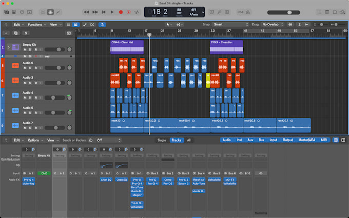 mix and master any tracks into a full song