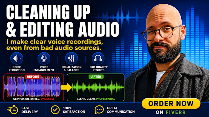 professionally clean and enhance your speech audio