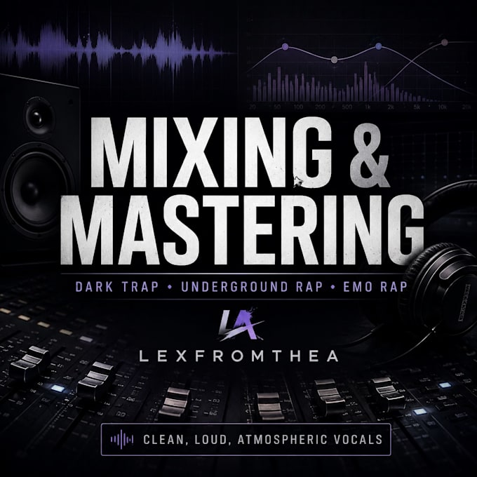 mix and master your dark trap, underground rap, or emo rap vocals