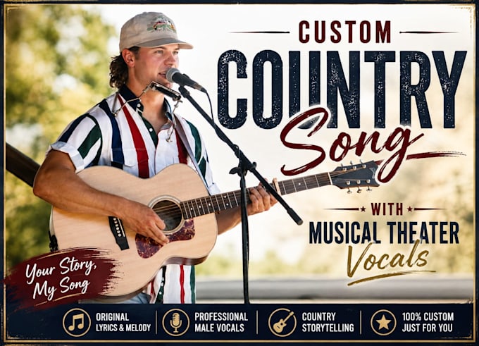 write record custom country song with musical theater vocal
