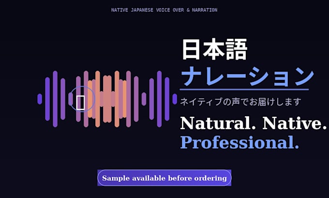 provide natural native japanese voice over and narration